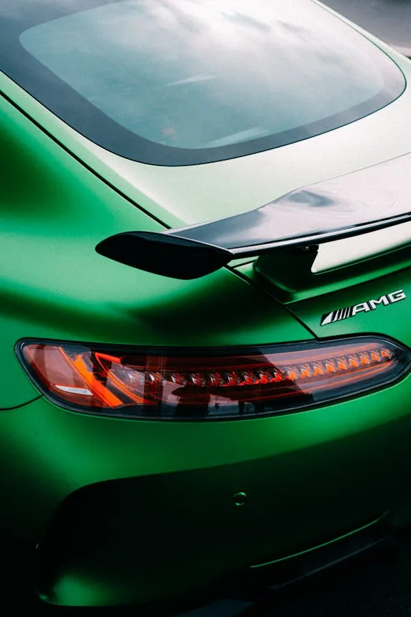 Rear View of Green AMG Mercedes Benz Sports Car image