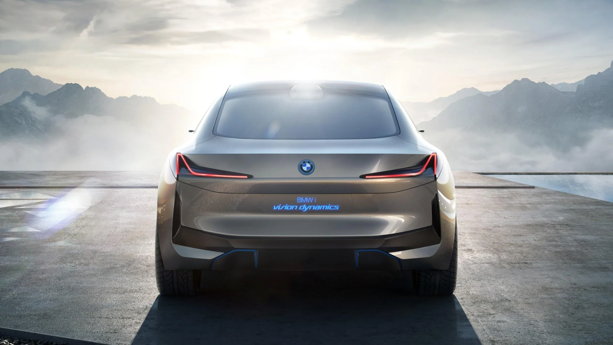 Rear View of Silver Bmw Sedan in Dramatic Cloudy Weather