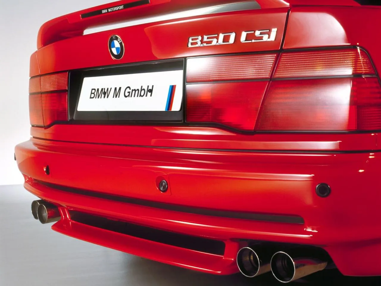 Red Bmw Car Rear with Quad Exhaust Pipes Free Wallpaper