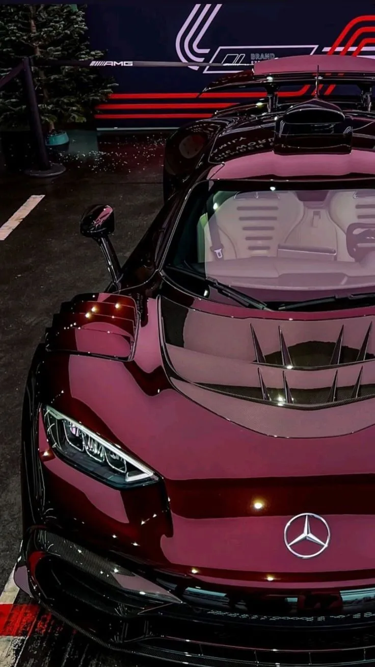 Red Mercedes AMG Sports Car Showcased at Auto Event