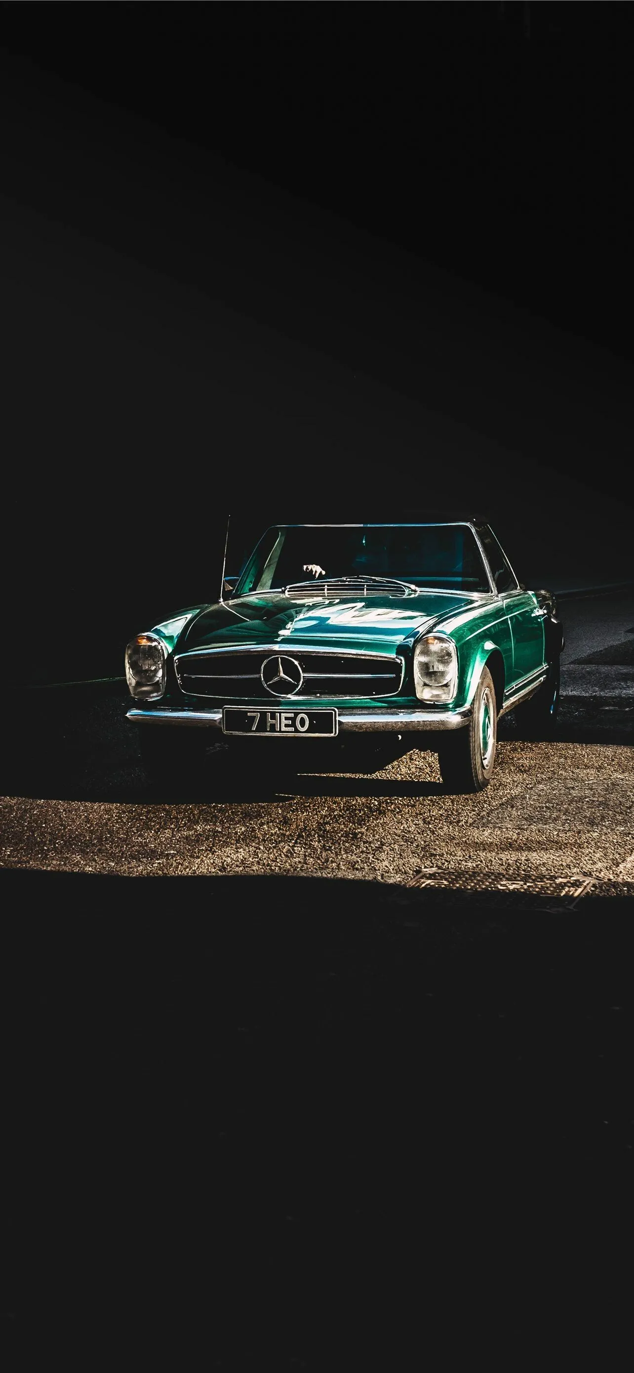 Retro Mercedes Benz Car in Dark Atmospheric Setting image
