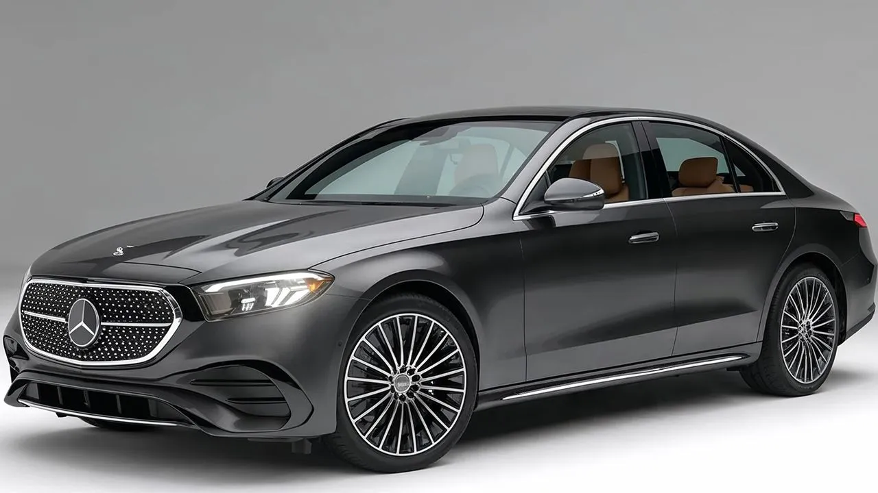 Side View of New Mercedes Benz C Class in Studio Setting