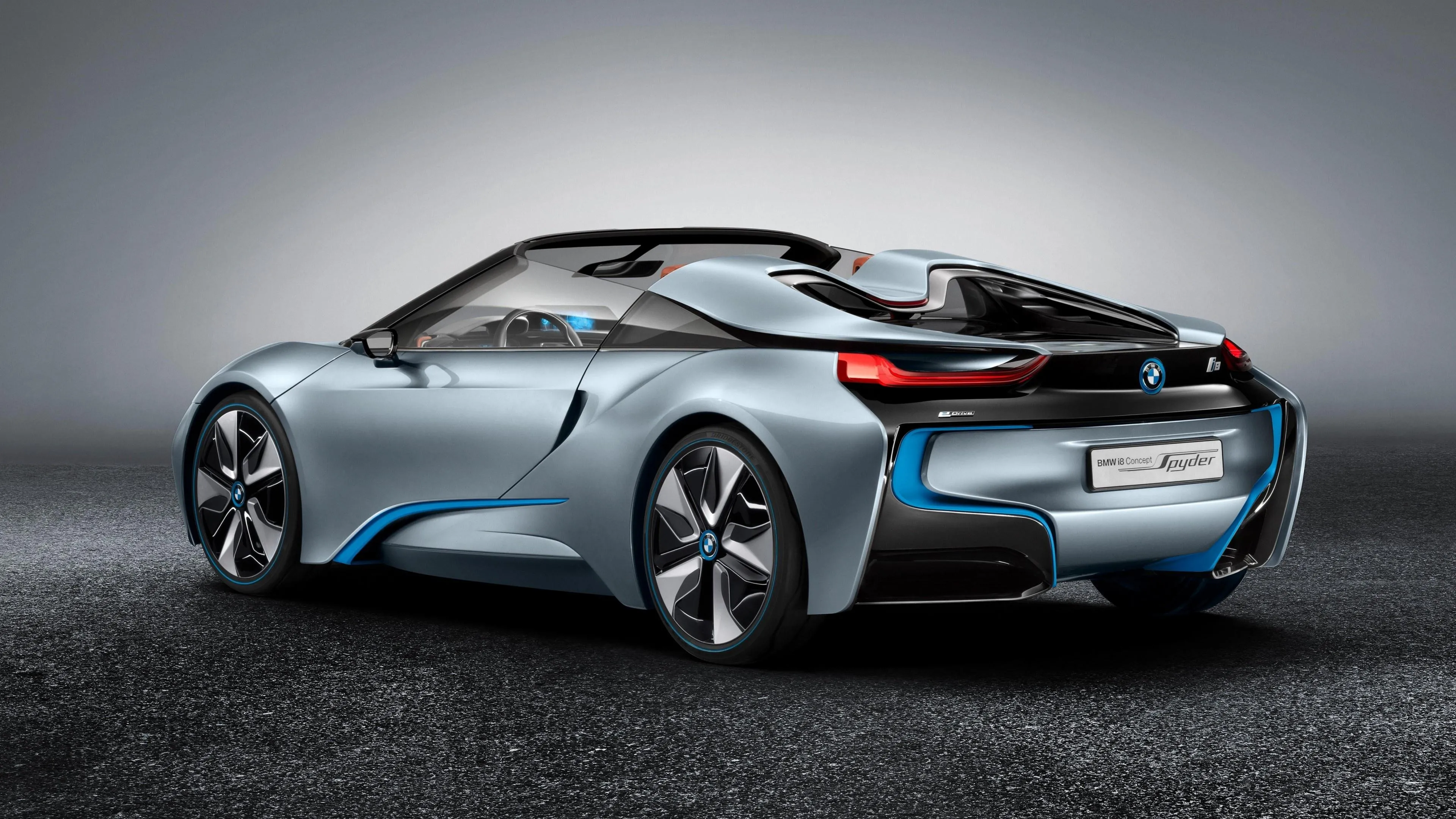 Silver Bmw I8 Concept Car Parked on Grey Studio Floor