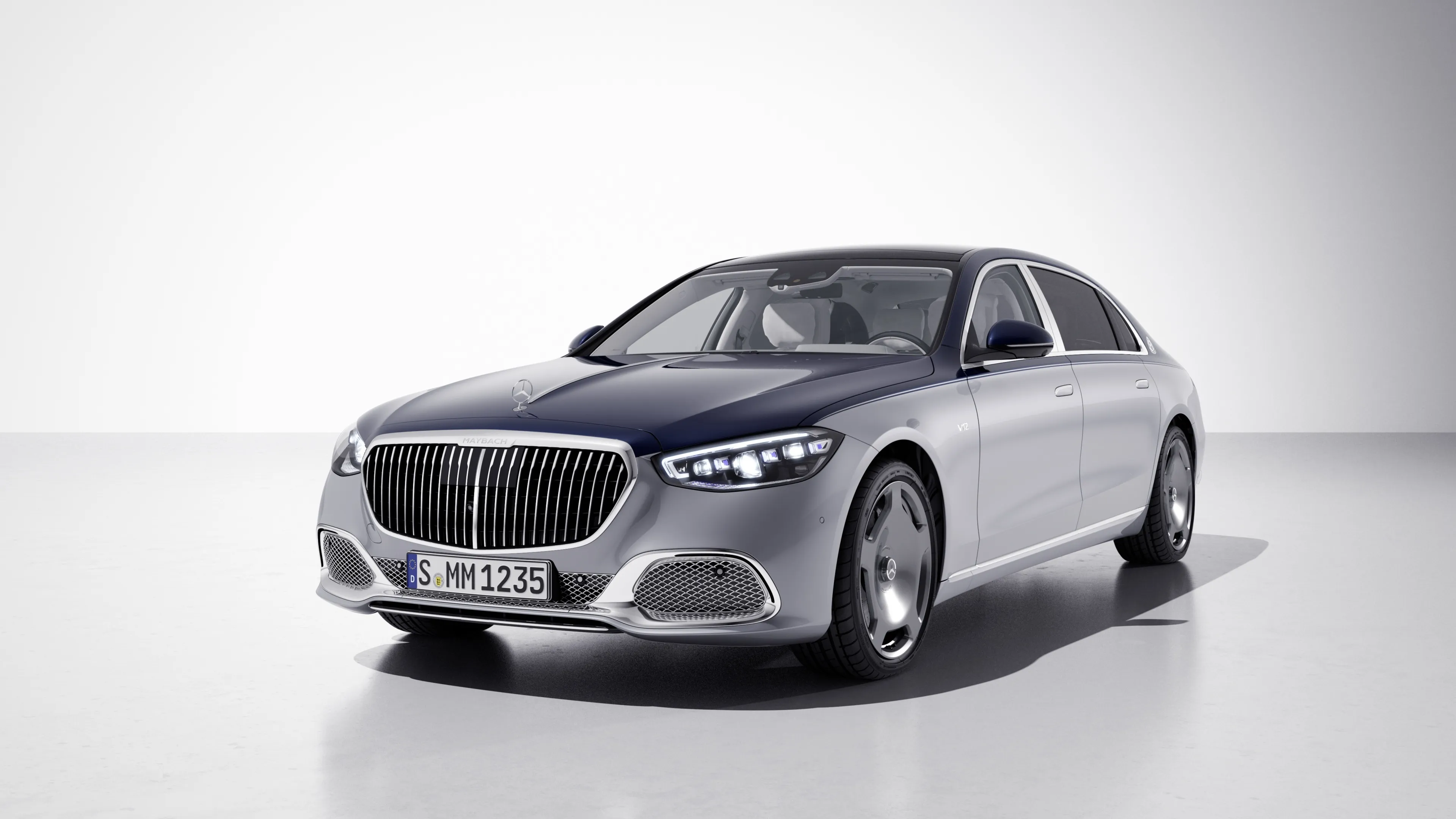 Silver Mercedes Benz Flagship Sedan with Elegant Design