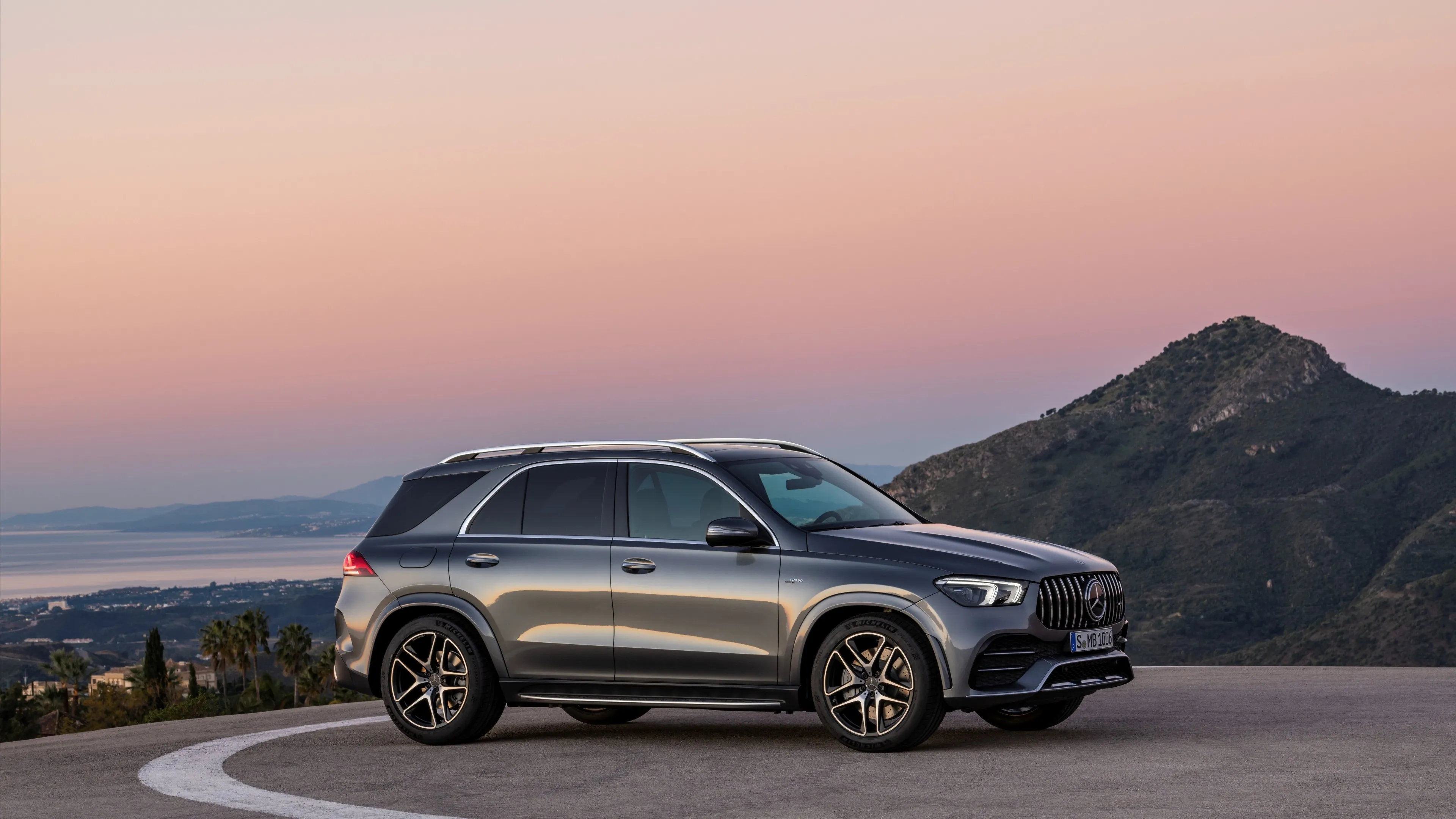 Silver Mercedes Benz SUV Parked Near Mountain View
