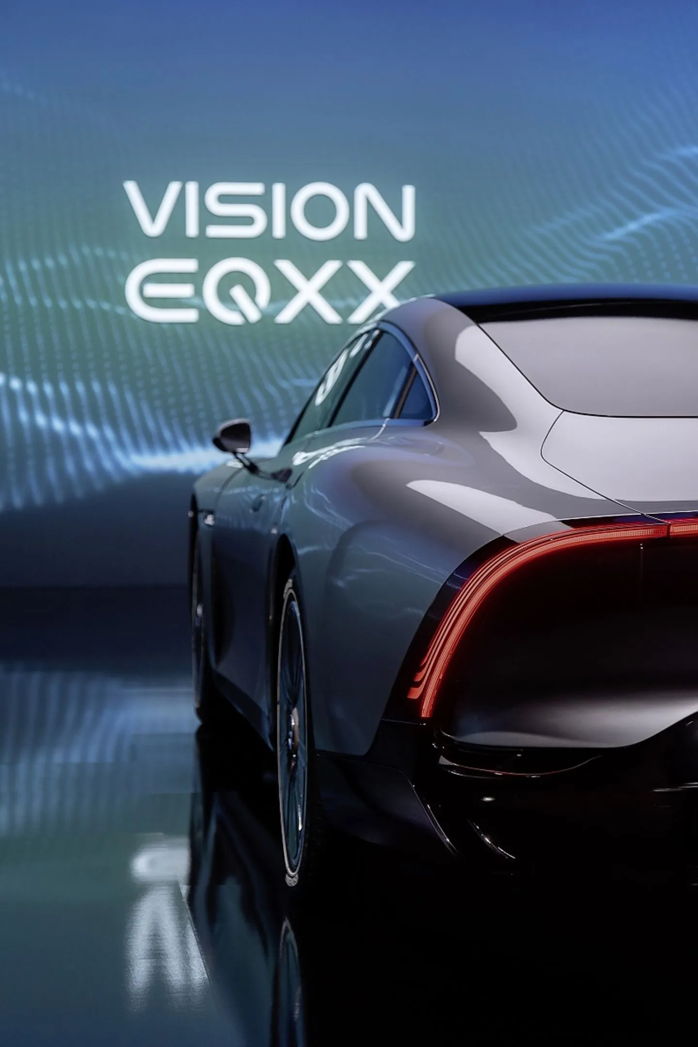 Sleek Rear View of Vision EQXX Mercedes Benz Concept Car