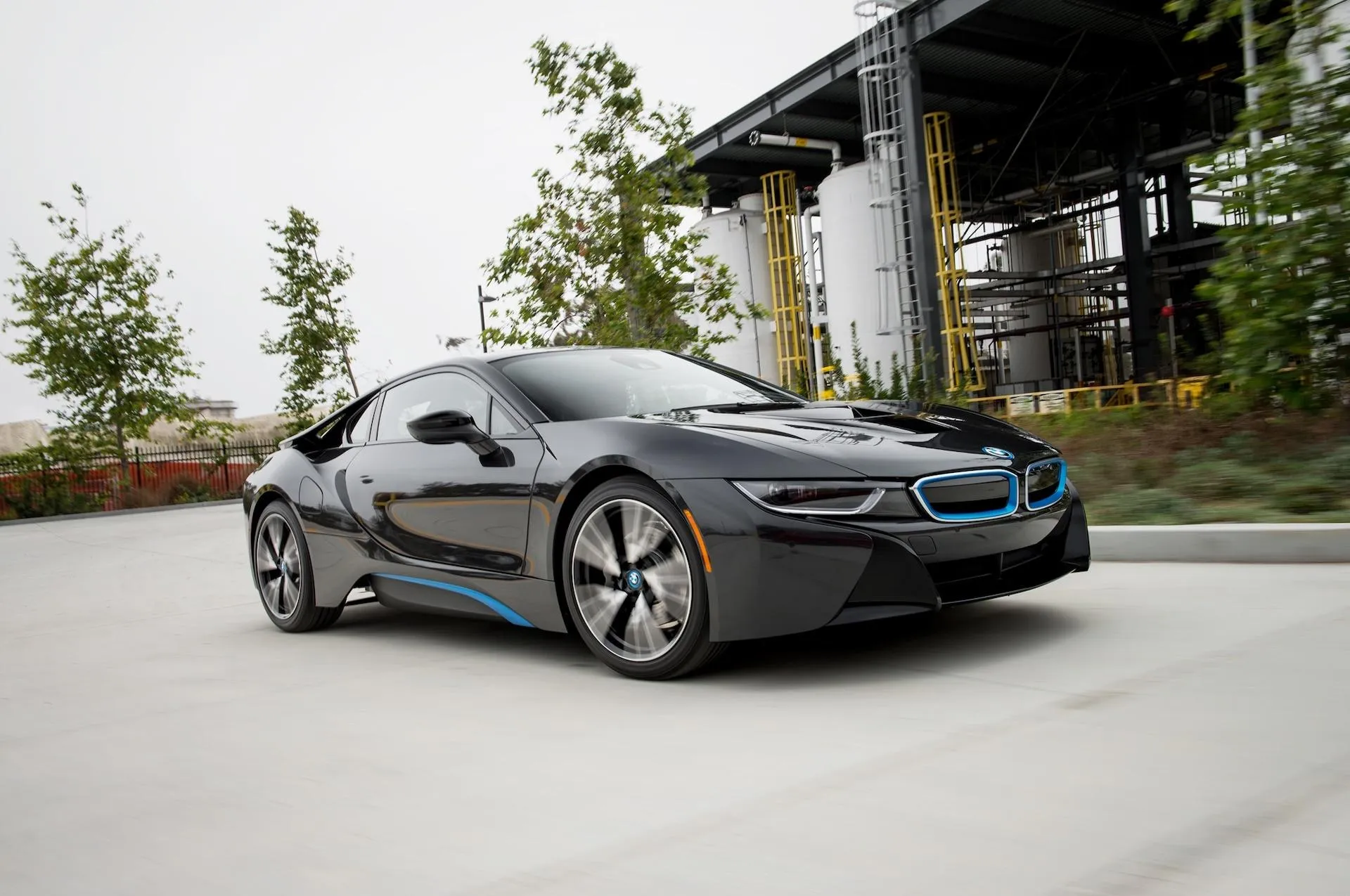 Sleek Silver Bmw Sports Car Parked at Modern Garage