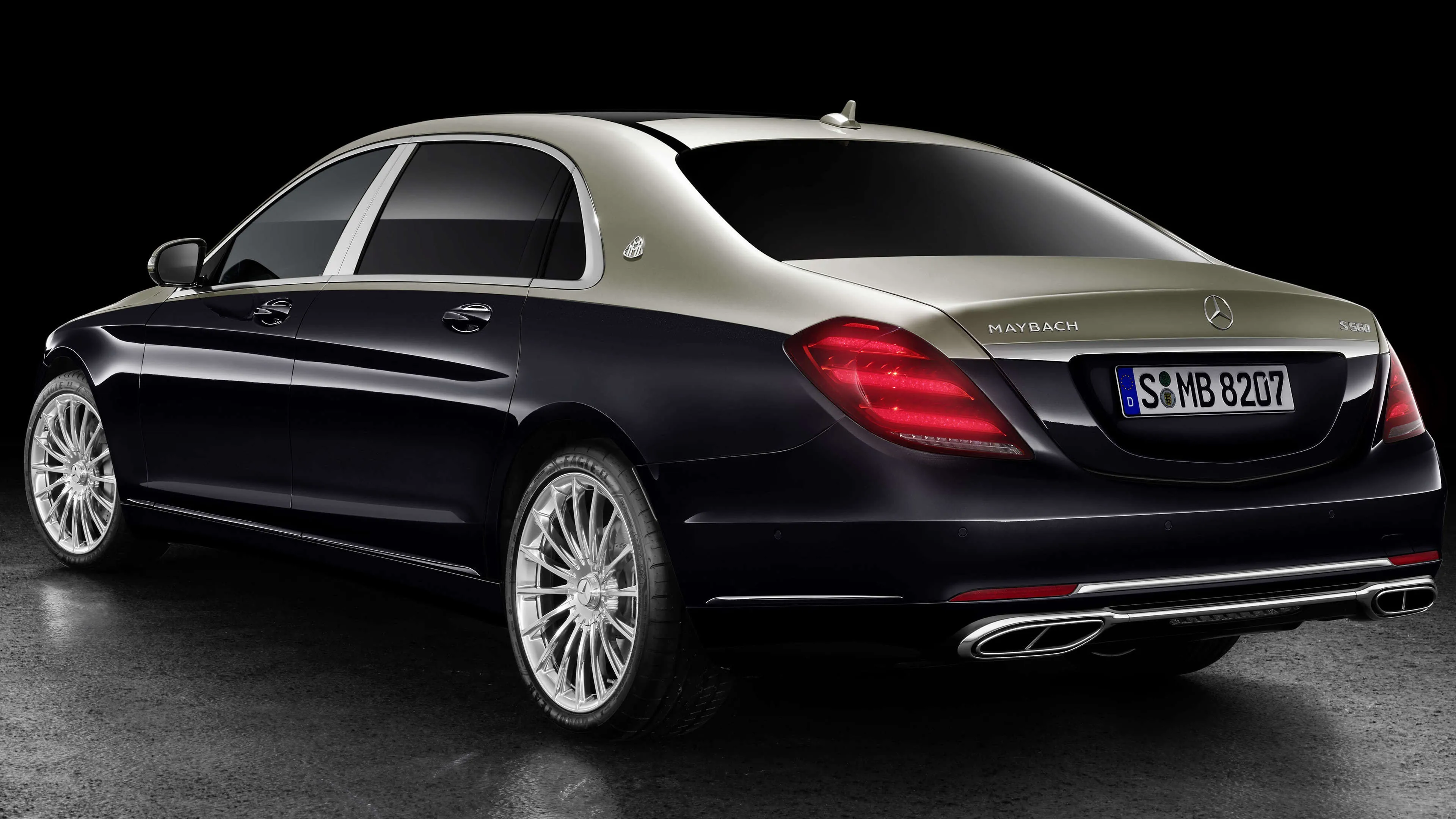 Striking Black Mercedes Benz Sedan in Studio Setting HD