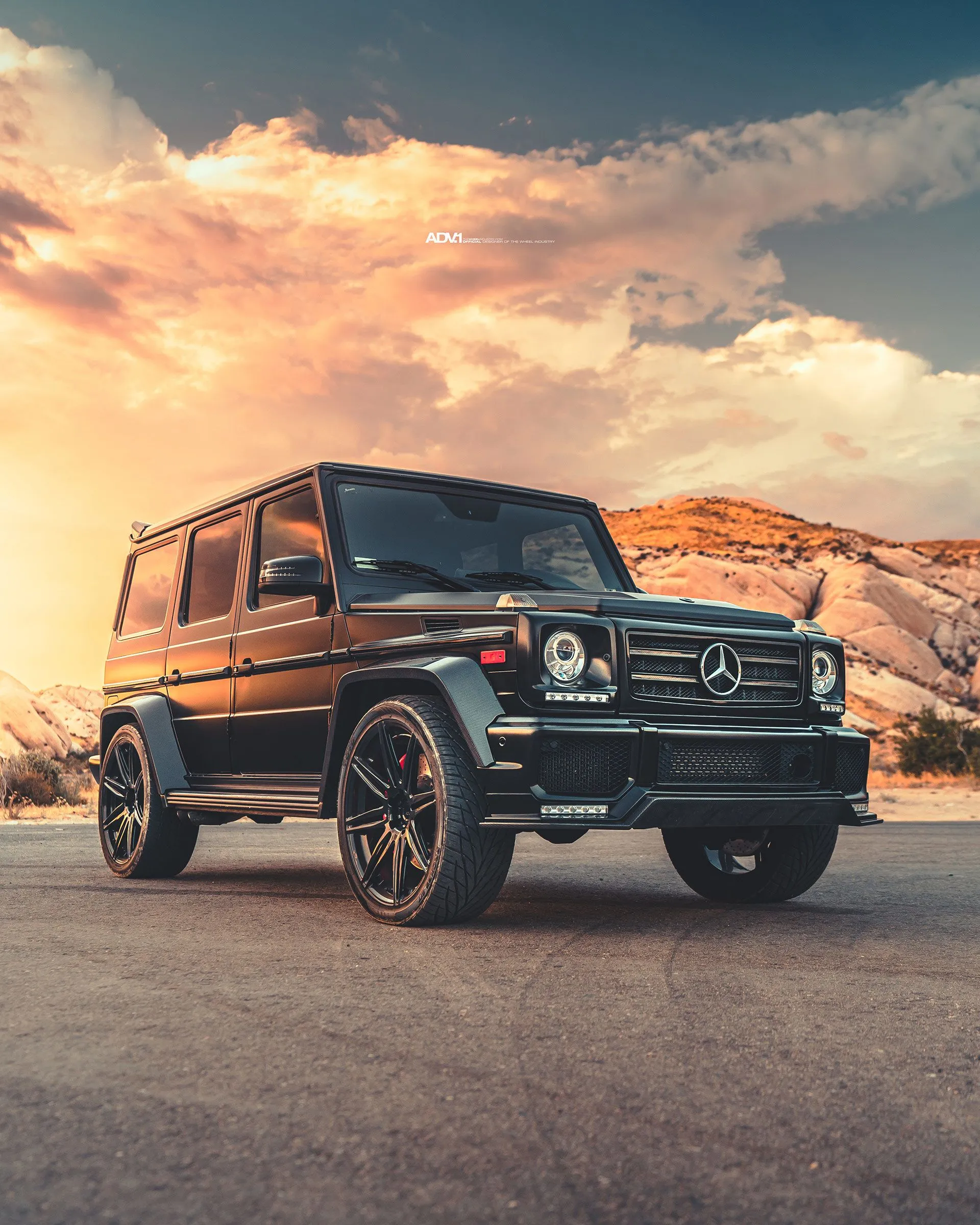 Stunning Mercedes G Wagon Parked at Sunset in Rugged Terrain