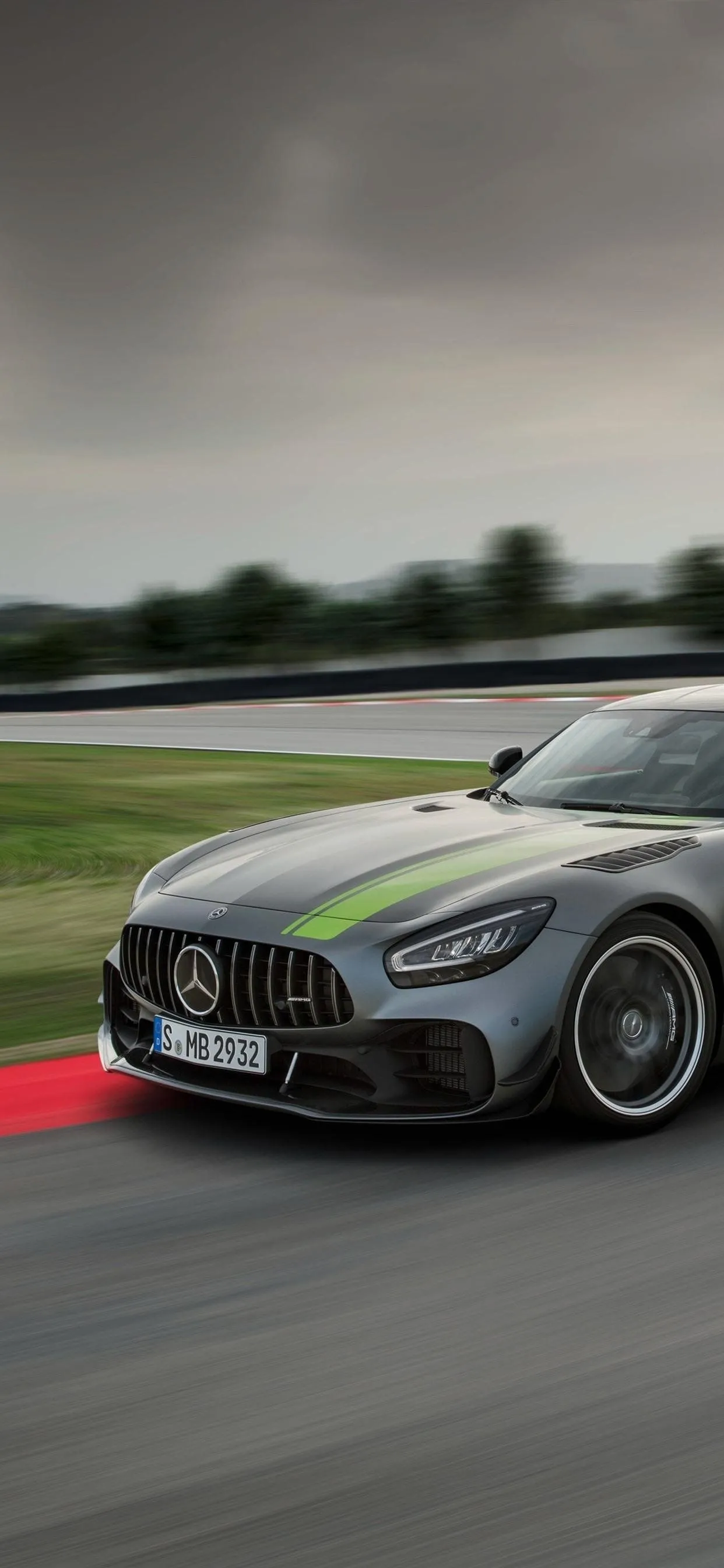 Stylish Mercedes Benz Sports Car Racing on Track image