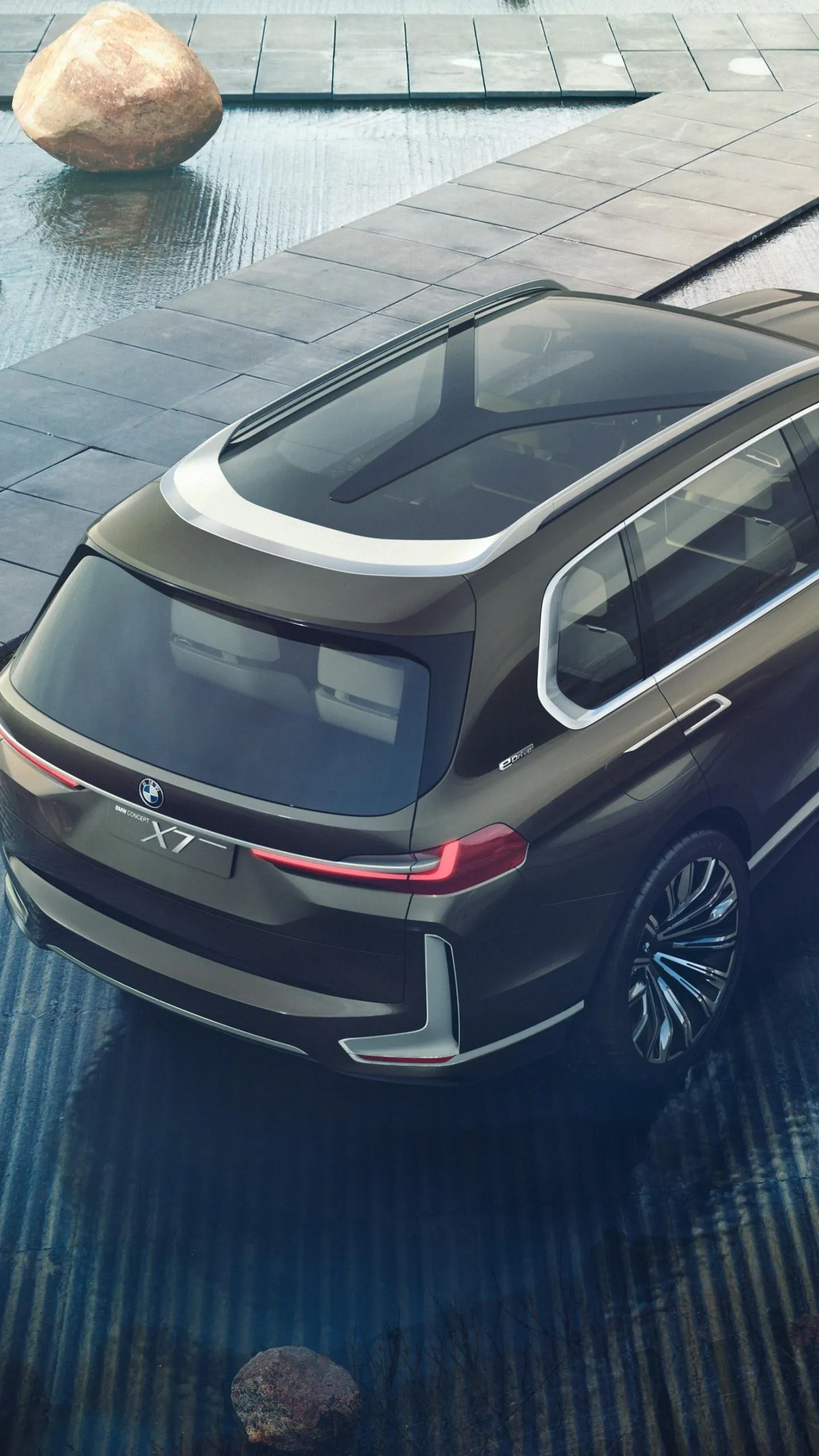 Top View of Bmw Suv Parked in a Modern Urban Setting