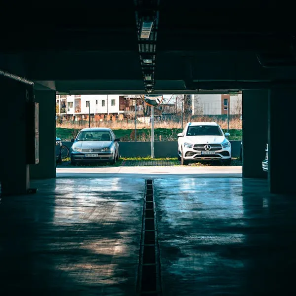 Underground Parking Lot with Multiple Mercedes Cars