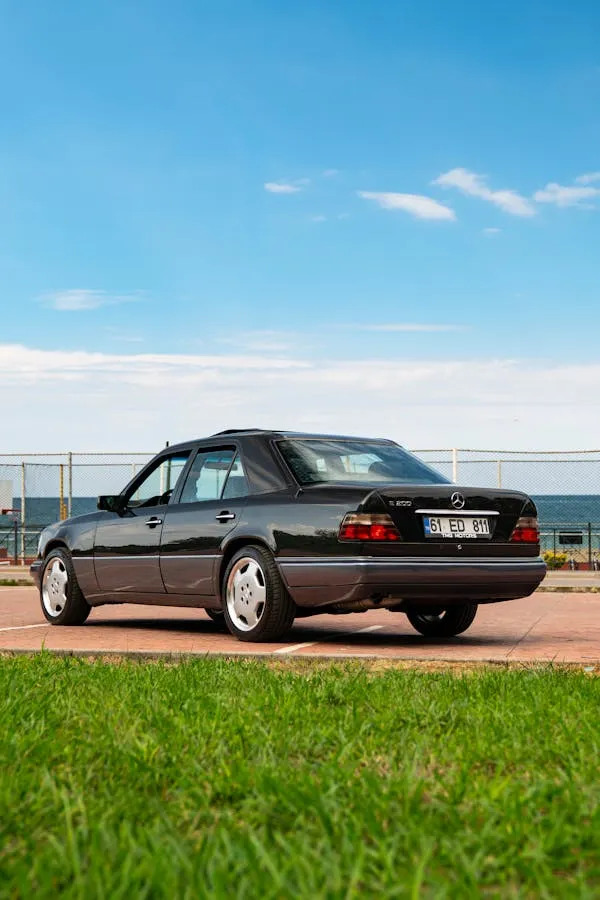 Vintage Mercedes Benz Coupe Parked by the Waterfront