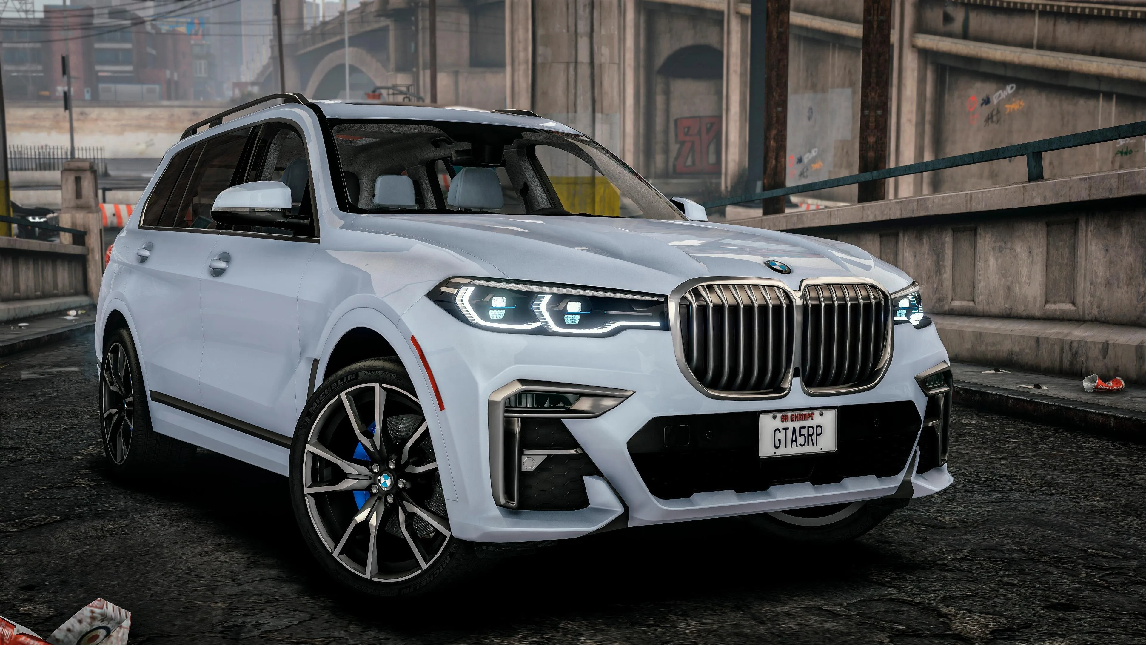White Bmw Suv Parked in Front of Rustic Building Outdoors