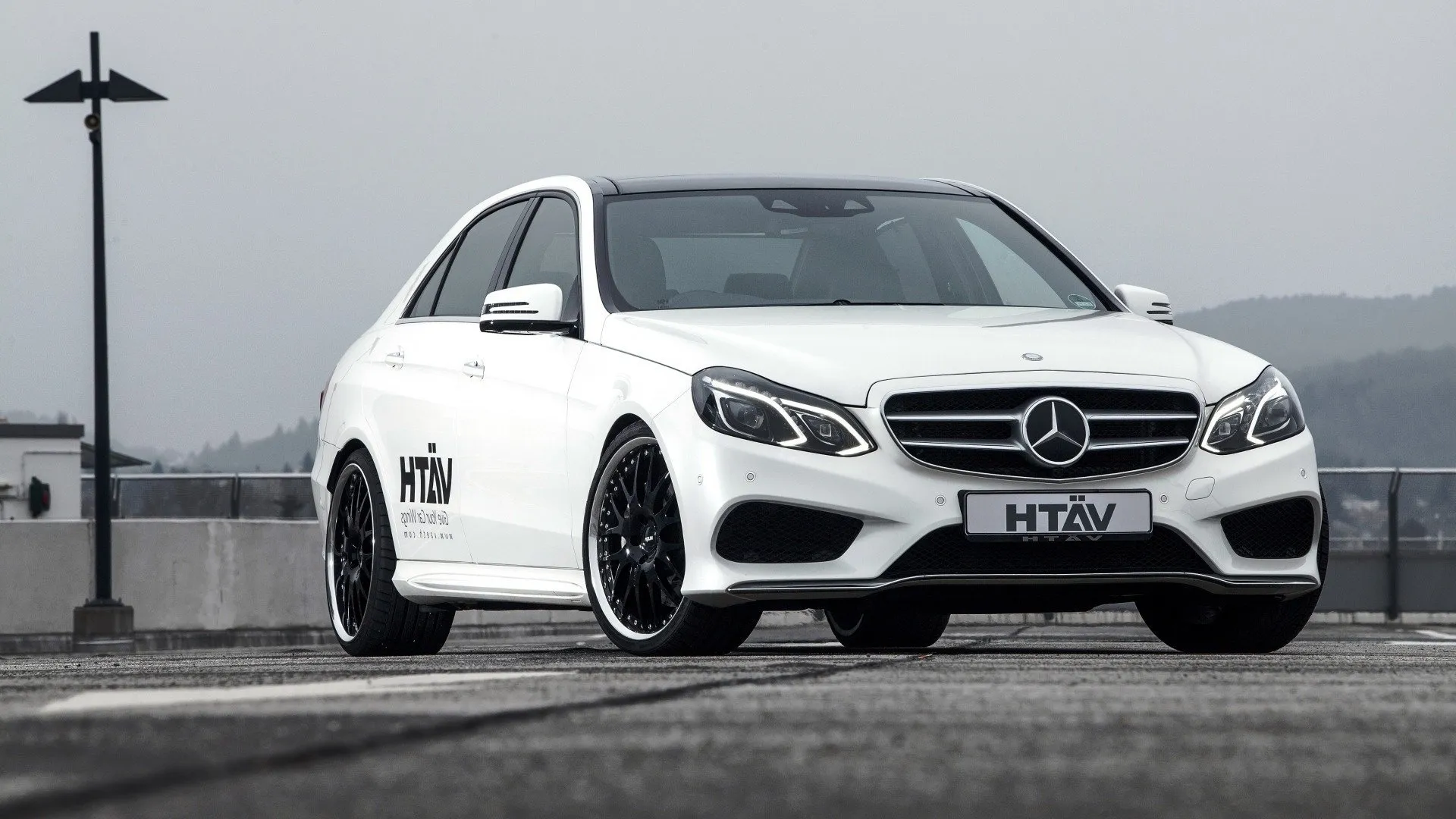 White Mercedes AMG Car Parked In City Street free HD image